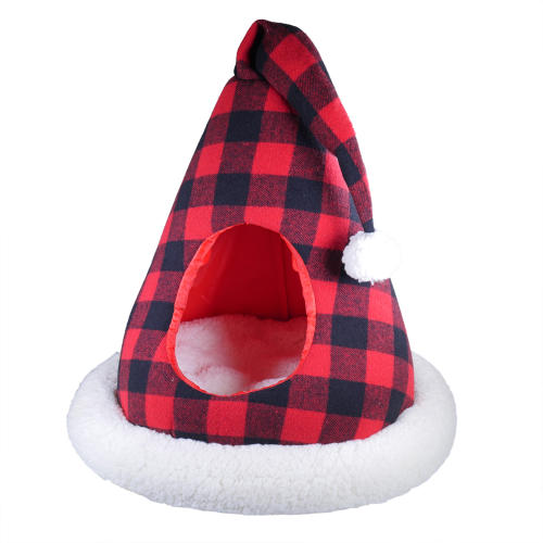 Rosewood Luxury Buffalo Check Christmas Santa Cat Bed