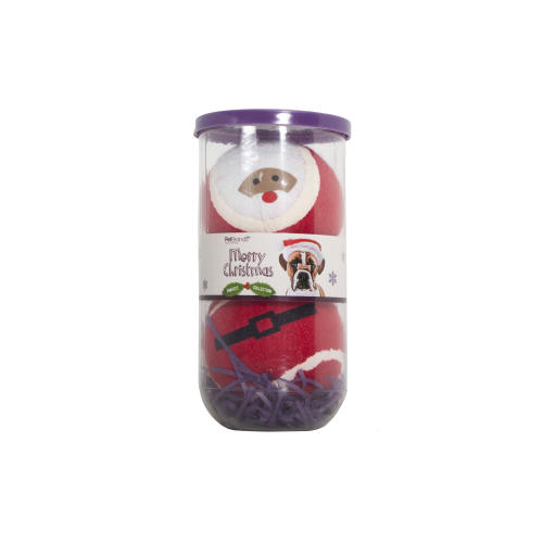 Merry Christmas Santa Tennis Ball Dog Toy