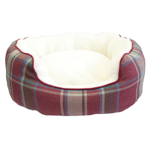 Christmas Dog Bed with Reversible Cushion