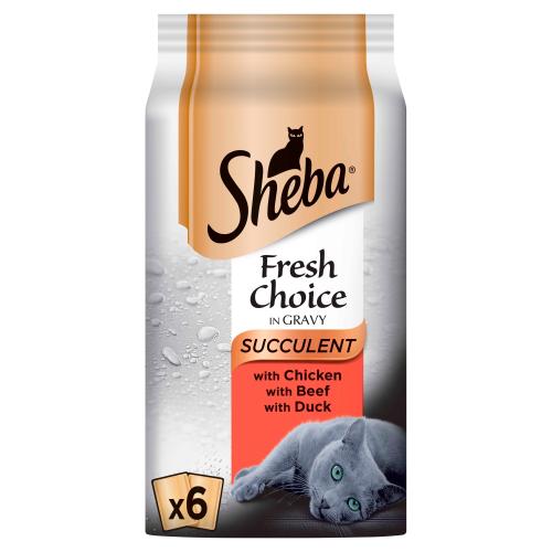 Sheba Fresh Choice Succulent Selection in Gravy Adult Cat Food Pouches