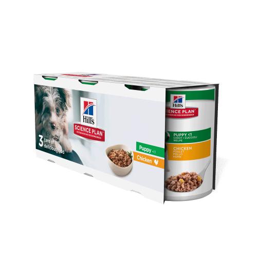 Hills Science Plan Trial Pack Chicken Puppy Wet Dog Food Tins