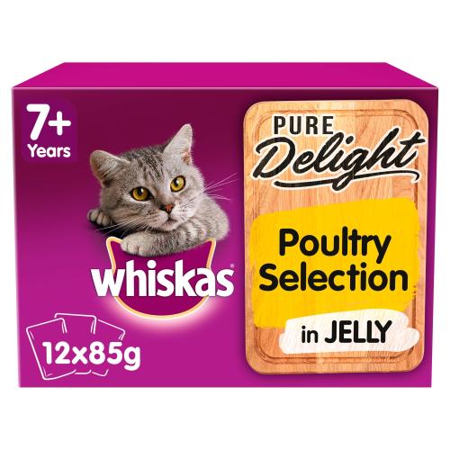 Whiskas 7+ Pure Delight Poultry Wet Adult Cat Food Pouches