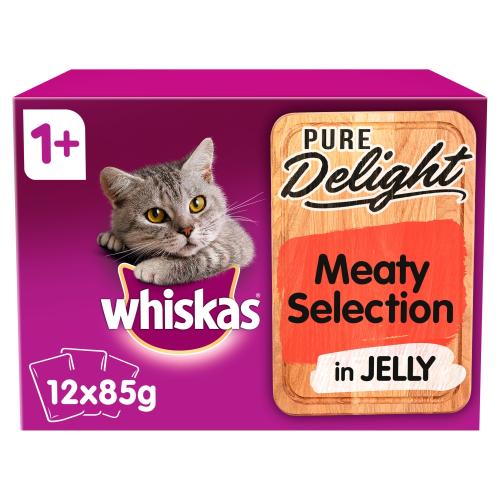 Whiskas 1+ Pure Delight Meaty Selection Wet Adult Cat Food Pouches