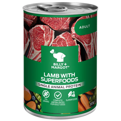 Billy & Margot Lamb with Superfoods Wet Adult Dog Food Tins
