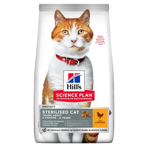 Hills Science Plan Young Adult Sterilised Cat Dry Cat Food Chicken