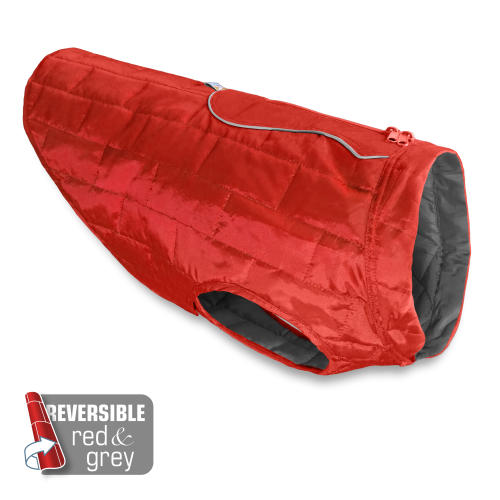 Kurgo Reversible Loft Dog Coat in Red & Grey