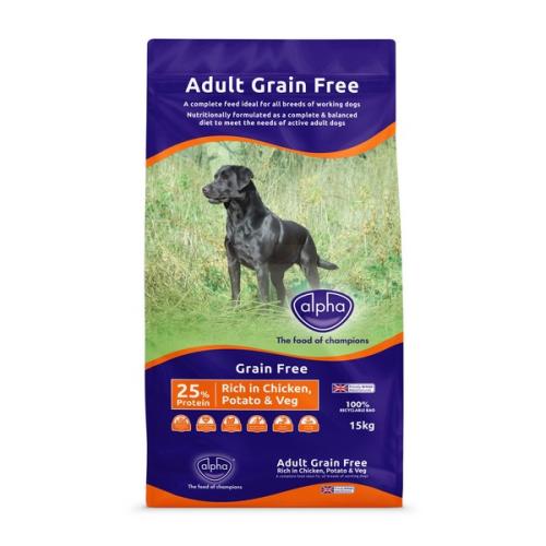 Alpha Grain Free Working Dog Chicken Dry Adult Dog Food