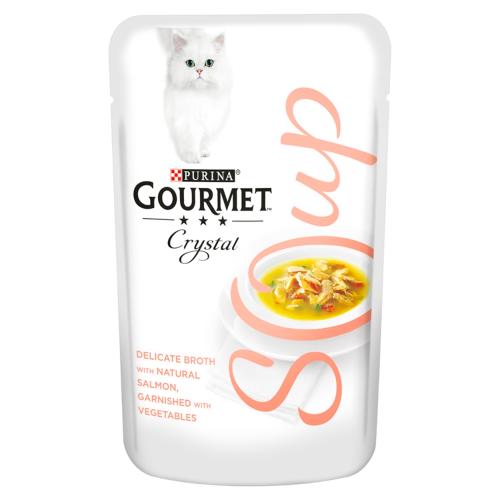 Gourmet Crystal Soup Salmon & Vegetable Adult Cat Food