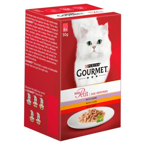 Gourmet Mon Petit Meat Selection Pouches Adult Cat Food