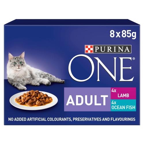 Purina ONE Ocean Fish & Lamb Mini Fillets In Gravy Adult Cat Food