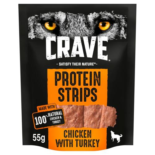 Crave Protein Strips Natural Turkey & Chicken Dog Treats