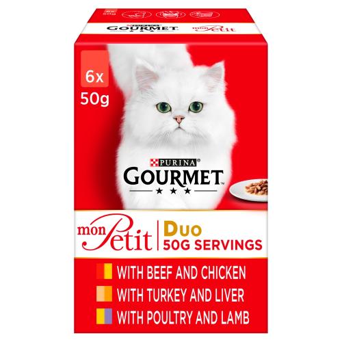 Gourmet Mon Petit Meat Selection Pouches Adult Cat Food