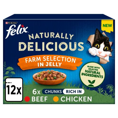 Felix Naturally Delicious Farm Selection in Jelly Adult Cat Food
