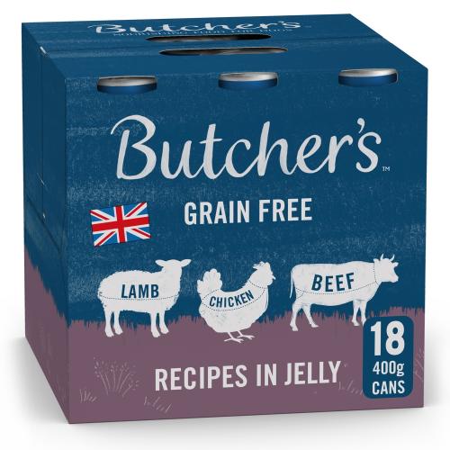 Butchers Meaty Recipes in Jelly Dog Food Tins