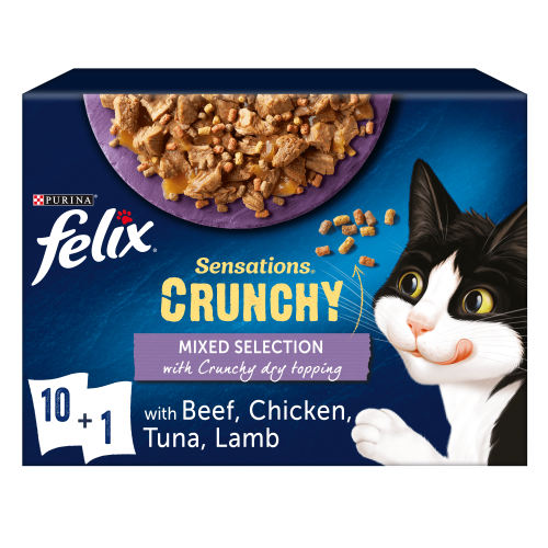 Felix Sensations Mixed Selection Crunchies Adult Cat Food