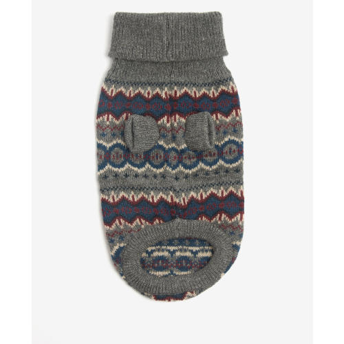 Barbour Case Fair Isle Dog Jumper in Grey