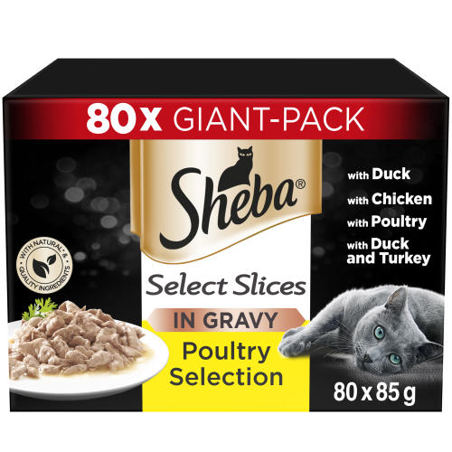 Sheba Select Slices Poultry Collection In Gravy Wet Adult Cat Food