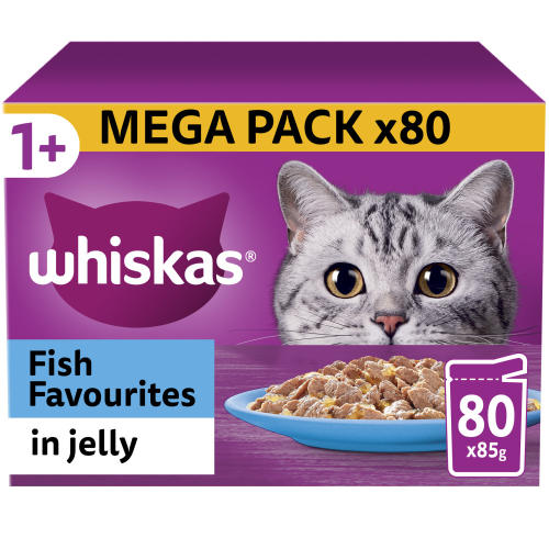 Whiskas 1+ Fish Favourites in Jelly Wet Adult Cat Food