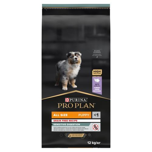 PRO PLAN Sensitive Digestion Grain Free Rich in Turkey Dry Medium Puppy Food