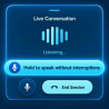 Talk with Ava. Hold the button to practice long sentences.