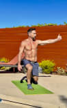 Aaron demonstrating the Hybrid Fitness Training method: brain-body coordination, movement control, and nervous-system-based performance work.