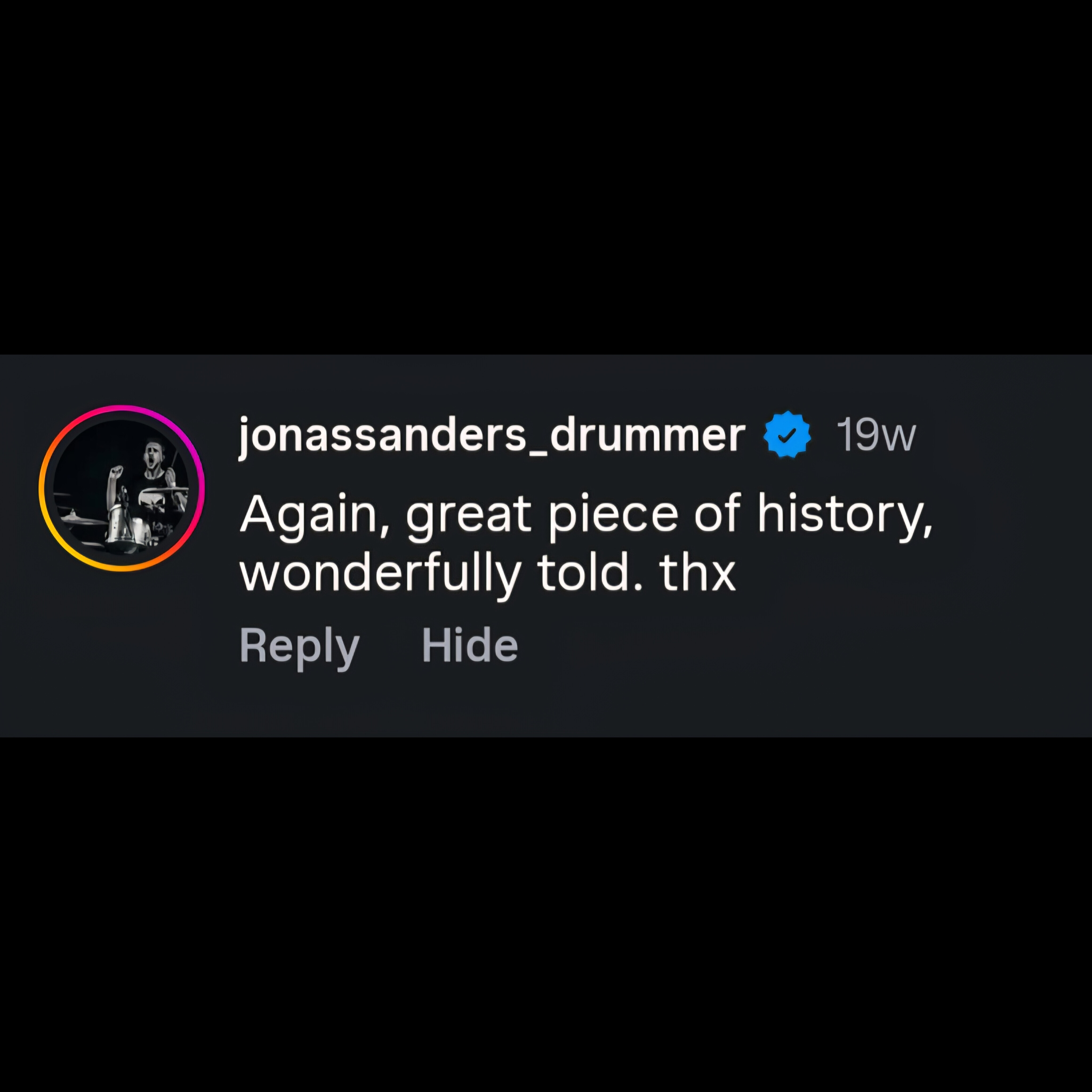 jonassanders_drummer testimonial photo