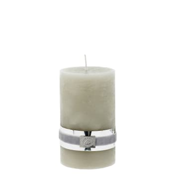 Rustic pillar candle 12.5 cm. silver grey