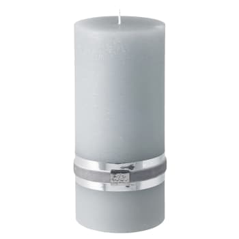 Rustic pillar candle 20 cm. light grey