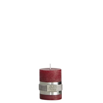 Rustic pillar candle 6 cm. dark red