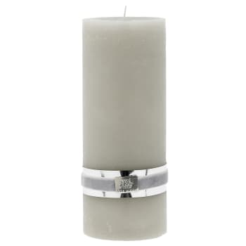 Rustic pillar candle 20 cm. silver grey