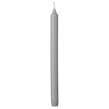 Rustic taper candle Ø2x28 cm. Light Grey