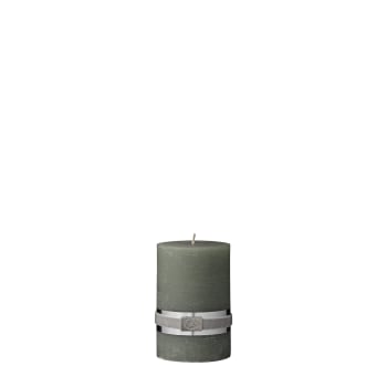 Rustic bougie cylindrique H6 cm. vert sombre