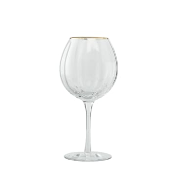 Claudine gin glass Ø10.7X21.7 cm, Clear/L. Gold