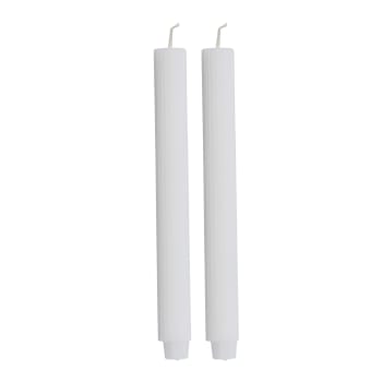 Ribbed bougie chandelle H2,2 cm. blanc