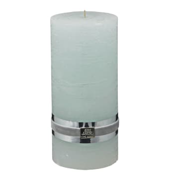 Rustic bougie cylindrique H20 cm. menthe