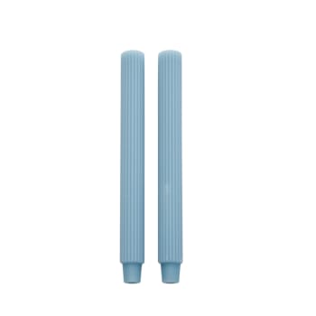 Ribbed Spitzkerz 25 cm. hellblau