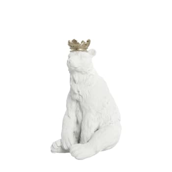 Sebina bear 13.2X10.5X20 cm, White/L. Gold