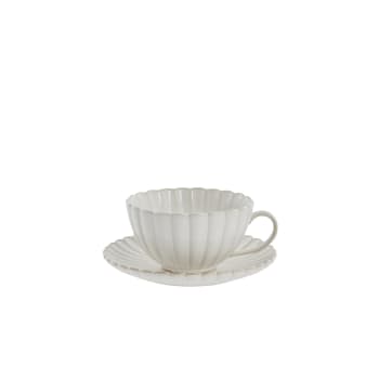 Camille tasse/soucoupe 7x12,5 cm. blanc cassé