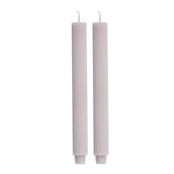 Ribbed taper candle 2.2X2.2X25 cm. Bark