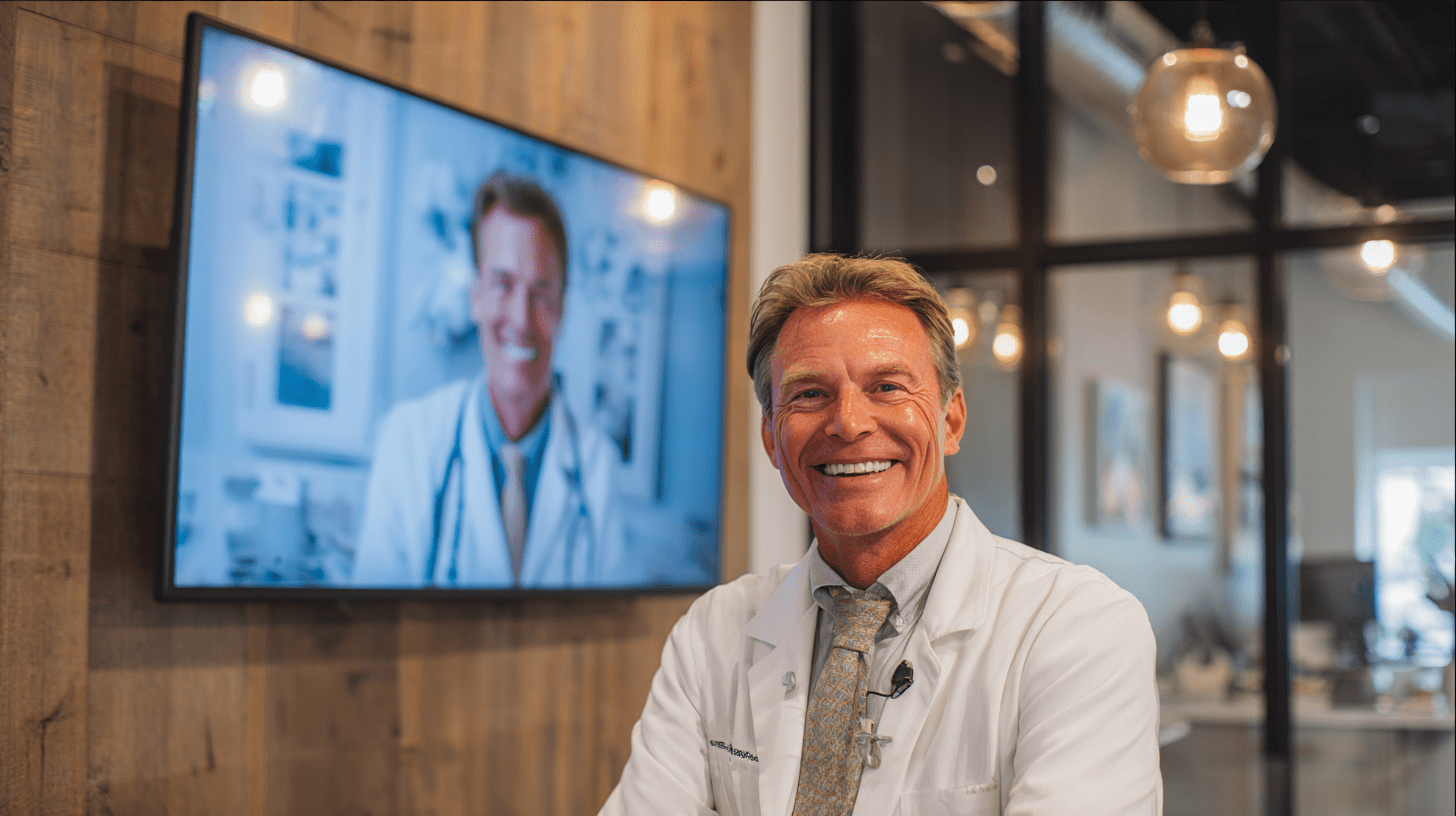 Healthcare professional providing telemedicine services