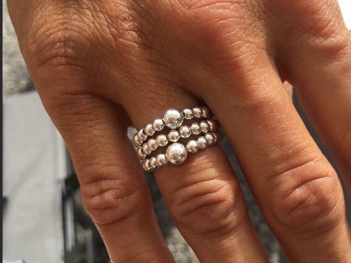 Trio de bagues de perles 3mm - Argent massif 925 - Les fées chouettes