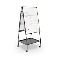 Ogee Curved Double-Sided Magnetic Whiteboard Easel with Porcelain Steel  Surface