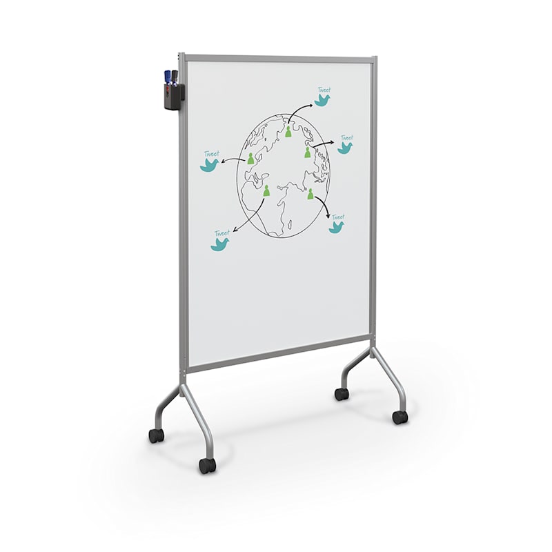 Flip Chart Easel with Whiteboard Magnetic Surface (rolling mobile