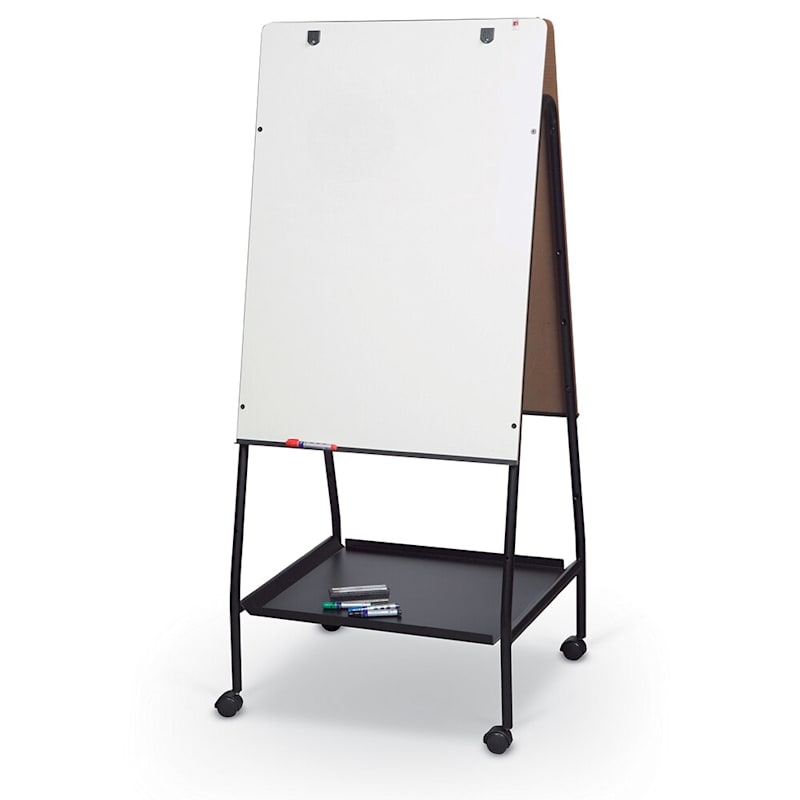 Ogee Curved Double-Sided Magnetic Whiteboard Easel with Porcelain