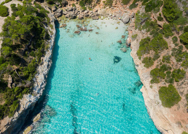 Balearic Islands yacht charter swimming cove