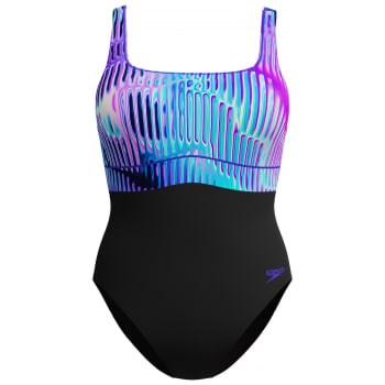 Speedo Women&#039;s Shaping Contour Eclipse Printed 1 Piece Swimsuit