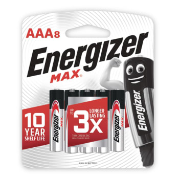 Energizer Max Alkaline AAA 8 Pack Batteries