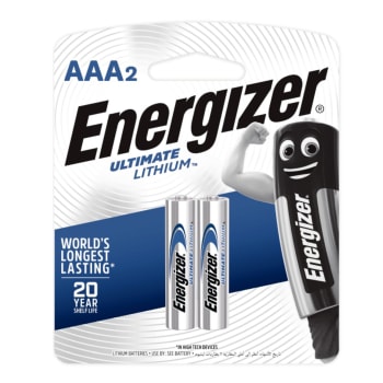 Energizer Ultimate Lithium: AAA - 2 Pack Disposable Batteries