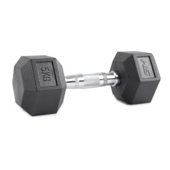 HS Fitness 5Kg Rubber Hex Dumbell