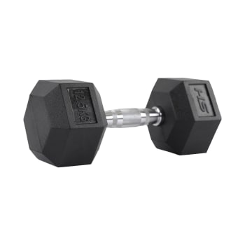 HS Fitness 12.5Kg Rubber Hex Dumbbell